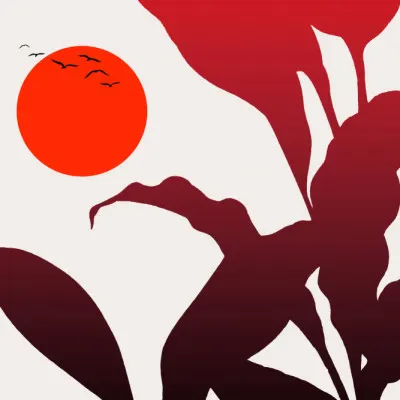 Tropical Sunset, wall art by Kubistika