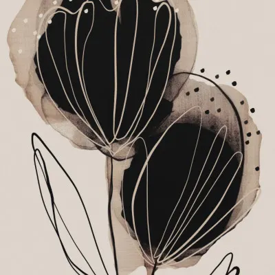 Ink Blossom Duo, wall art by Treechild