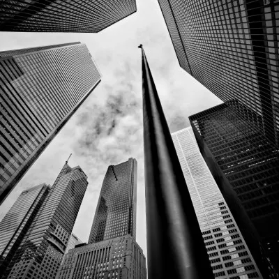 Towering City Skyscrapers, wall art by Jasmine Zhang