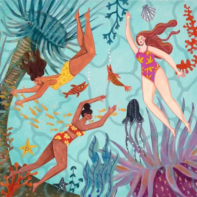 Swimming in the Ocean, wall art by Caroline Bonne Müller