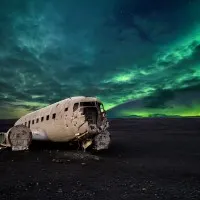 Aurora Over Plane Wreck, wall art by Carlos Resende