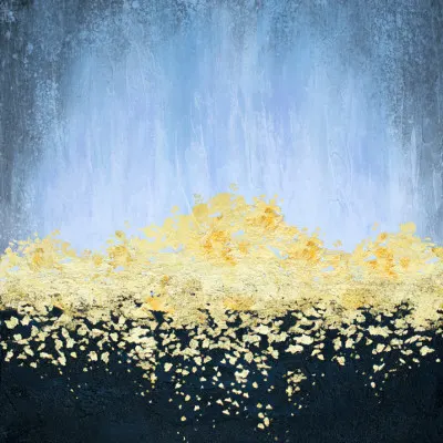 Golden Horizon Abstract, wall art by Alyson Storms