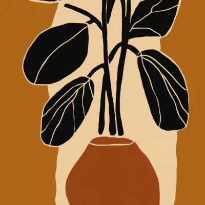Bold Leaf Silhouette, wall art by Treechild