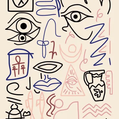 Egyptian Mystic Symbols, wall art by Little Dean