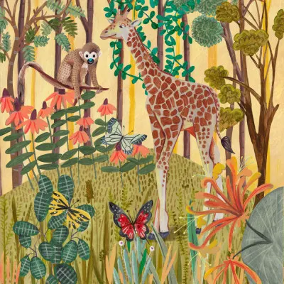 Giraffe in nature, wall art by Caroline Bonne Müller