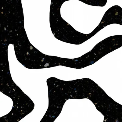 Organic Black Forms with Speckled Patterns, wall art by uplusmestudio