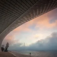 Modern Arc Misty Sunrise, wall art by Jorge Feteira