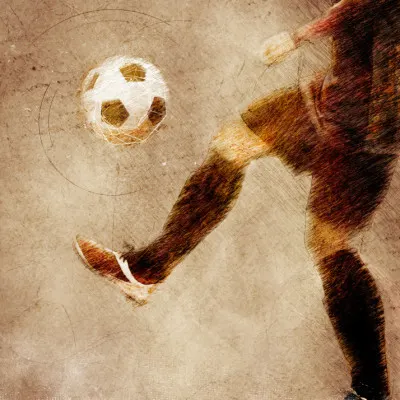 Vintage Soccer Player, wall art by Justyna Jaszke