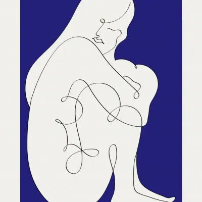 Pensive Blue Silhouette, wall art by Pictufy Studio II