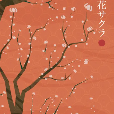 Sakura Cherry Blossoms, wall art by Fadil Roze