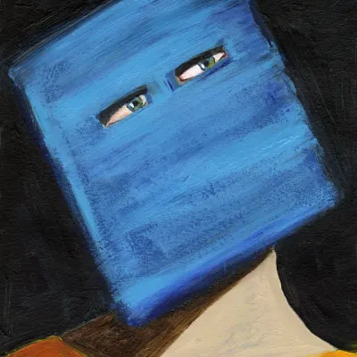 Abstract Blue Head Portrait, wall art by Sharyn Bursic