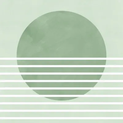 Sage Horizon Shapes, wall art by Elena Ristova