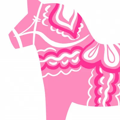 Pink Dala Silhouette, wall art by Athene Fritsch