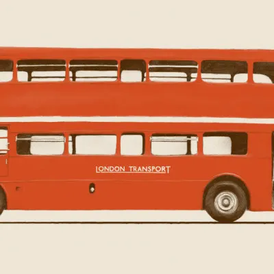 London Double Decker, wall art by Florent Bodart