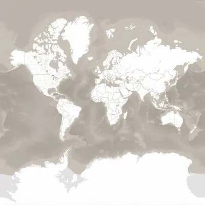 Global Geopolitical Map, wall art by Rosana Laiz Blursbyai