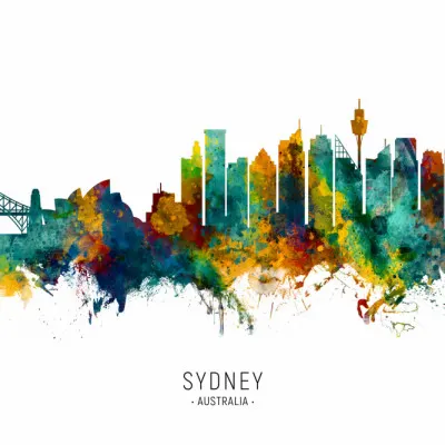 Vibrant Sydney Skyline, wall art by Michael Tompsett