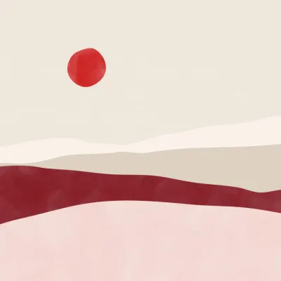 Minimalist Desert Sun, wall art by Elena Ristova