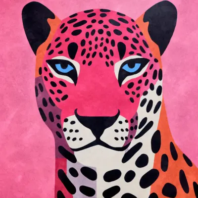 Vibrant Pink Leopard, wall art by Andrea Haase