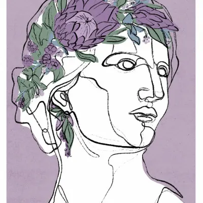 Floral Outline Muse, wall art by Treechild