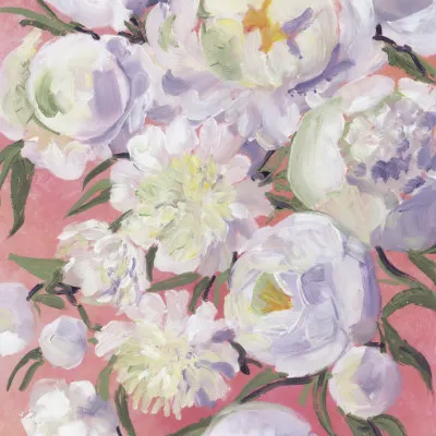 White Peonies Bloom, wall art by Rosana Laiz Blursbyai