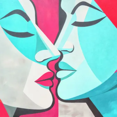 Vibrant Lovers Kiss, wall art by Andrea Haase