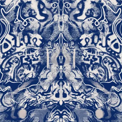 Deep Blue Symmetries, wall art by Little Dean