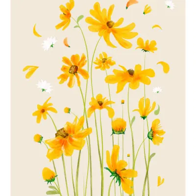 Golden Blossoms, wall art by Emel Tunaboylu