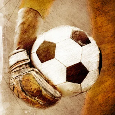 Vintage Soccer Goalie, wall art by Justyna Jaszke