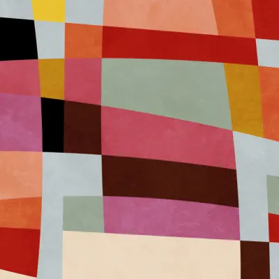 Warm Colors Bauhaus Geometry4, wall art by Ana Rut Bre