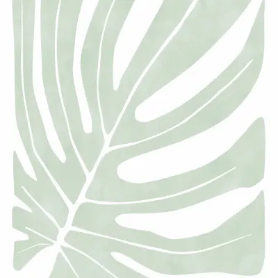 Sage Green Monstera Leaf, wall art by Elena Ristova