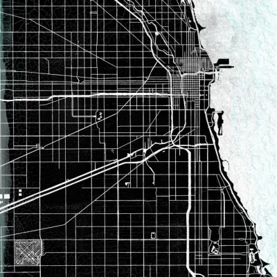 Minimalist Chicago City Map, wall art by StudioSix