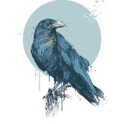 Ethereal Raven Flight, wall art by Balazs Solti