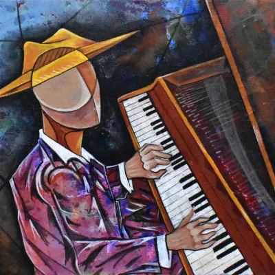 Cubist Piano Man, wall art by Ricardo Maya