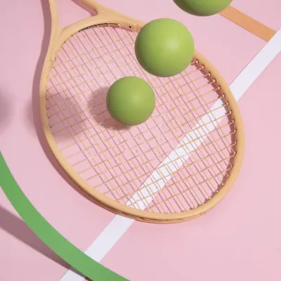Pastel Tennis Court, wall art by Julia Ramiro