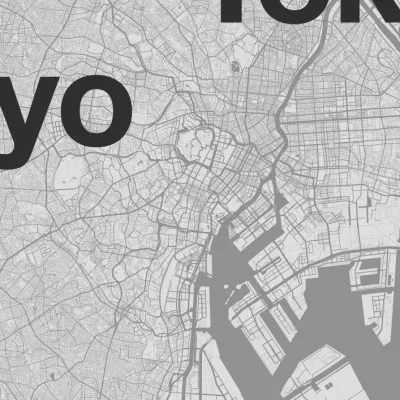 Modern Tokyo City Map, wall art by Florent Bodart