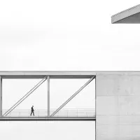 Lone Figure Bridge, wall art by Klaus Lenzen