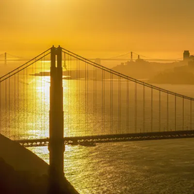 Golden Gate Golden Hour, wall art by Annie Zhang