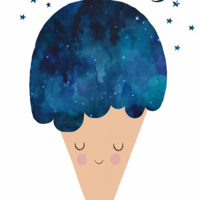 Starry Dream Cone, wall art by Treechild