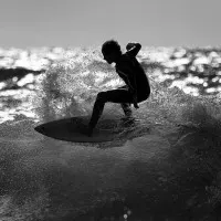 Dynamic Surfer Silhouette, wall art by Eyal Bussiba