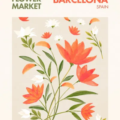 Barcelona Blooms, wall art by Emel Tunaboylu