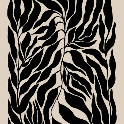 Organic Black Leaves, wall art by Elena Ristova