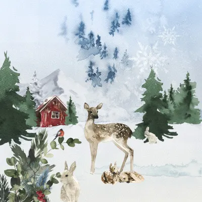 Woodland Winter Tale, wall art by Emel Tunaboylu