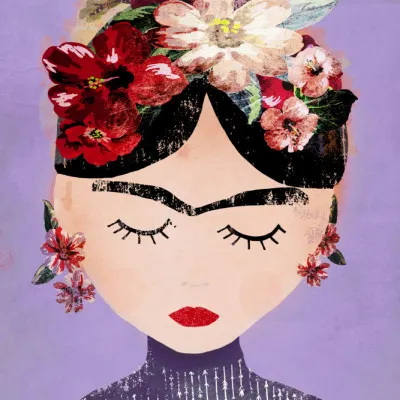 Frida (Purple), wall art by Treechild