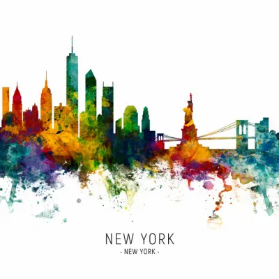 Vibrant New York Skyline, wall art by Michael Tompsett