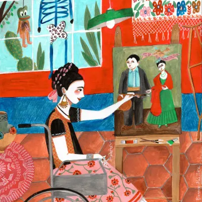 Frida in the blue house, wall art by Caroline Bonne Müller