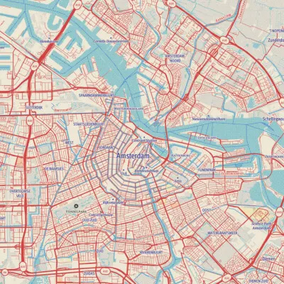 Stylized Amsterdam Map, wall art by jay stanley