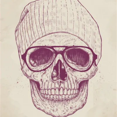 Cool Skull Beanie Glasses, wall art by Balazs Solti