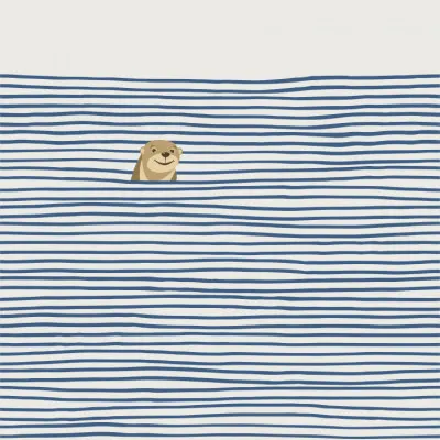 Happy Otter In Stripes, wall art by Little Dean