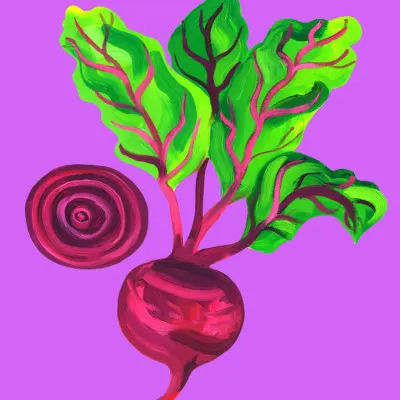 Vibrant Garden Beet, wall art by Alice Straker