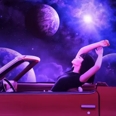 Cosmic Night Drive, wall art by Ritvik takkar